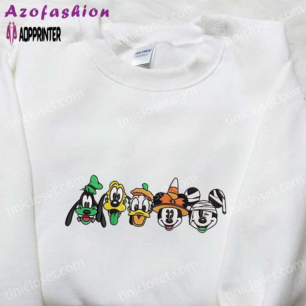 Mickey & friends halloween embroidered hoodie: disney sweatshirt perfect gift for halloween lovers Embroidered Shirt