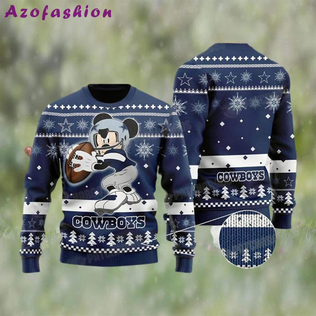 Mickey mouse nfl dallas cowboys ugly christmas sweater gift for disney fan Christmas Ugly Sweater