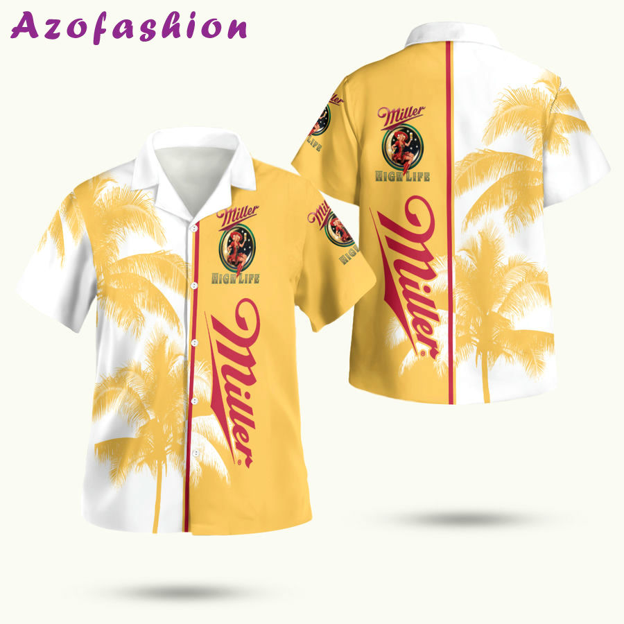 Miller high life palm tree hawaiian shirt Hawaii Shirt Shorts & Flip Flops