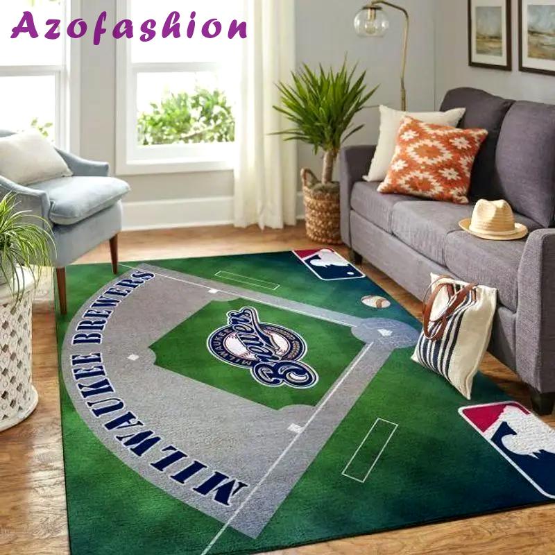 Milwaukee brewers area rug mlb team logo carpet living room rugs decor 13 Rectangle Rug