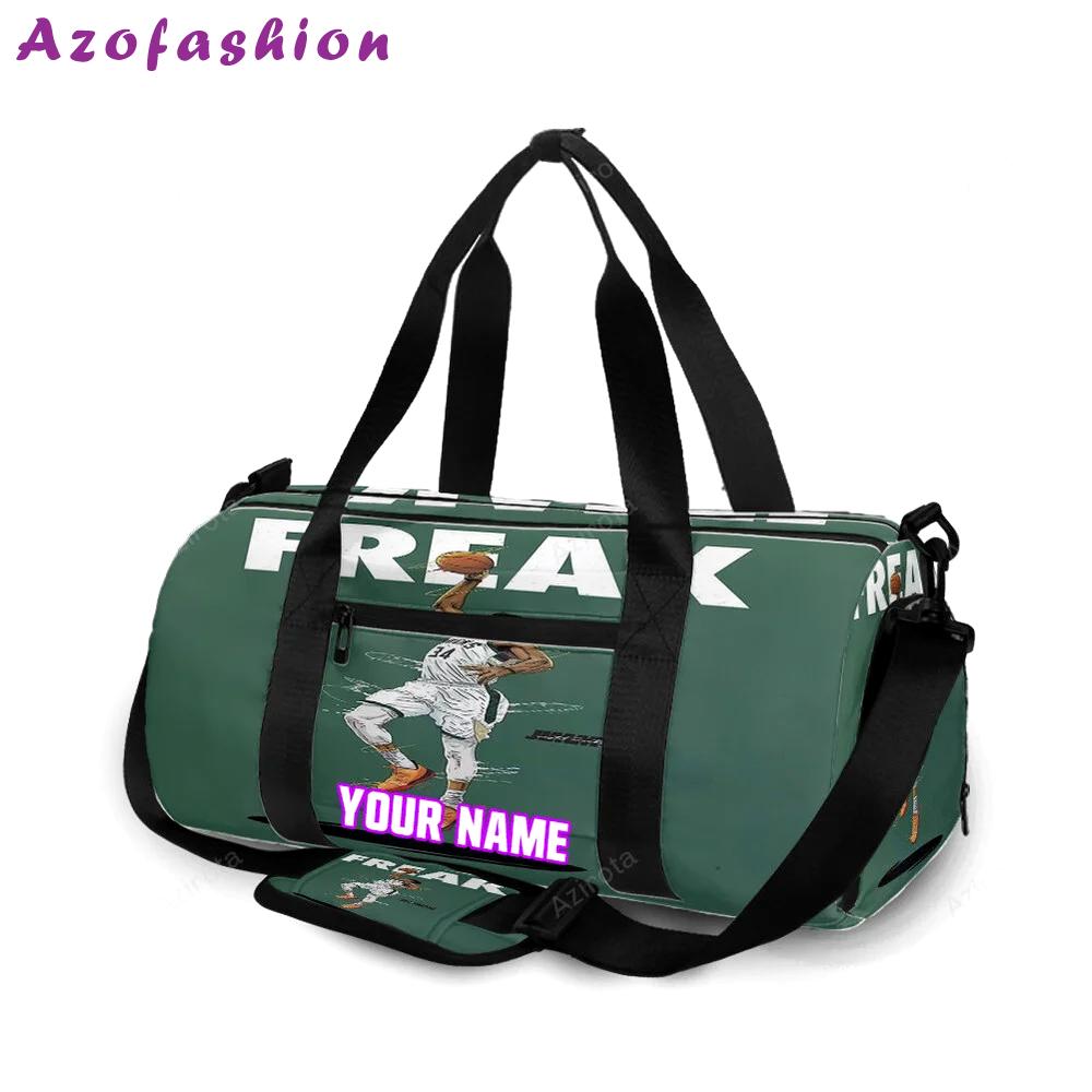 Milwaukee bucks 34 giannis antetokounmpo v37 personalized name travel bag gym bag 1267 Travel Bag