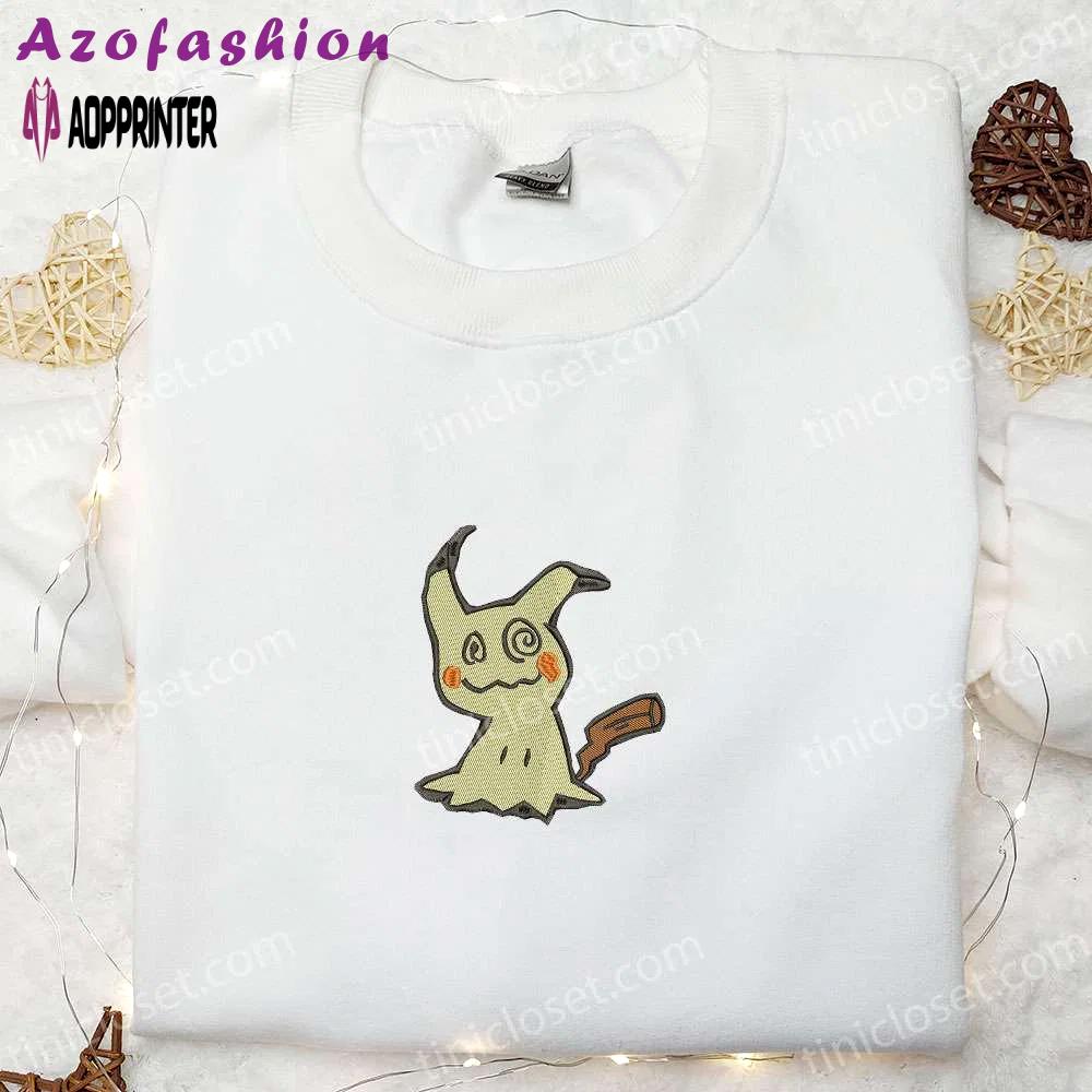 Mimikyu pokemon embroidered shirt sweatshirt & anime hoodie: unique stylish & high-quality Embroidered Shirt