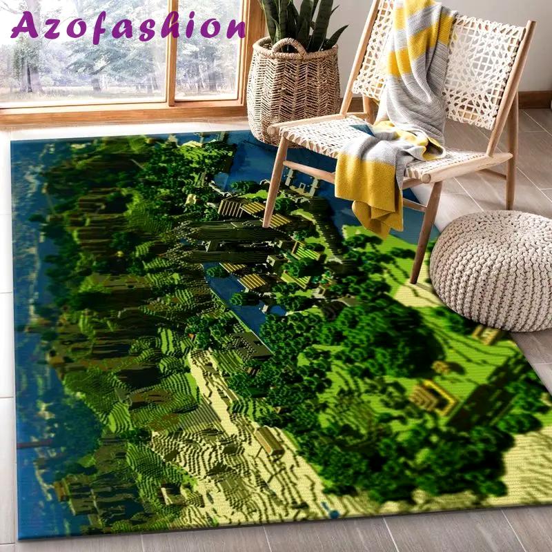 Minecraft 18 area rug living room and bed room rug rug regtangle carpet floor decor home decor Rectangle Rug