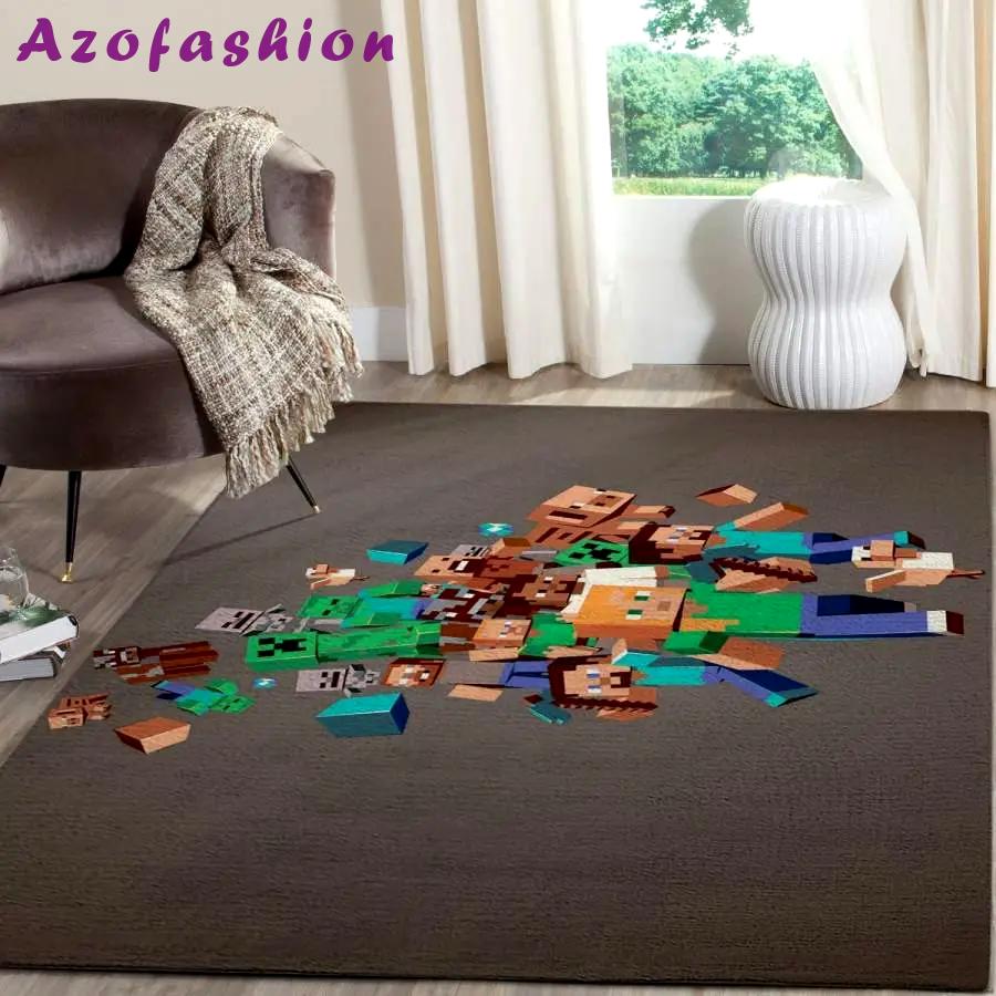 Minecraft area rug living room rug home decor video game gfd 19120621 Rectangle Rug