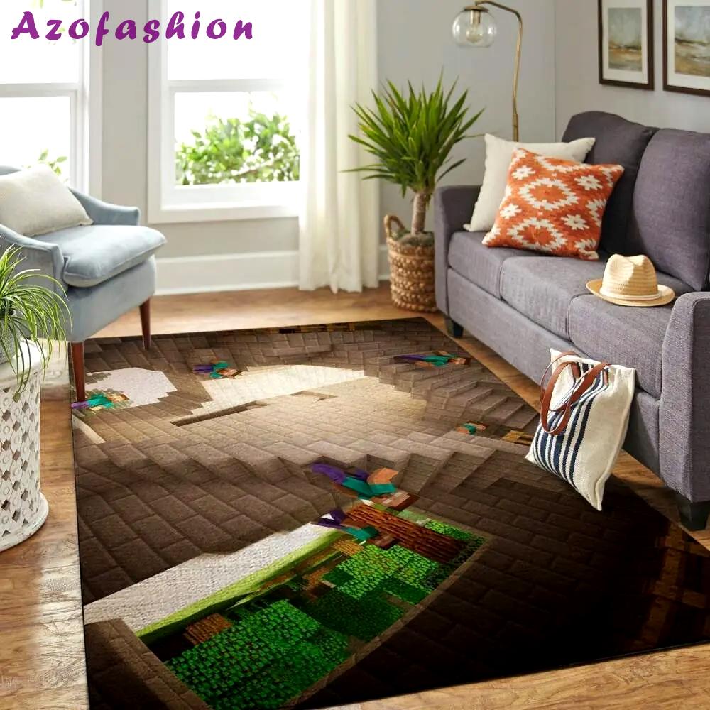 Minecraft area rug video game carpet gamer living room rugs rug regtangle carpet floor decor home decor v222 Rectangle Rug