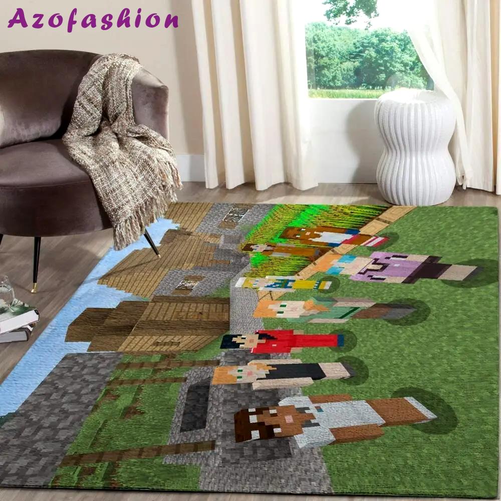 Minecraft area rug video game carpet gamer living room rugs rug regtangle carpet floor decor home decor v261 Rectangle Rug