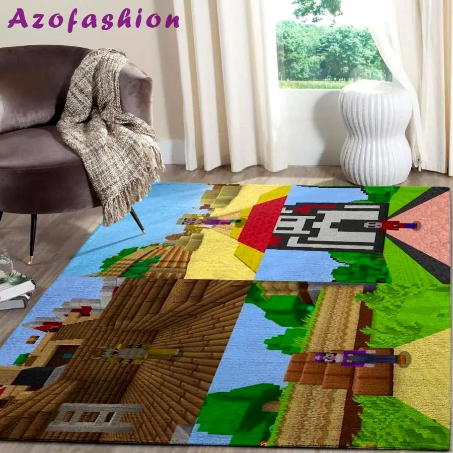 Minecraft game lovers area rug living room rug home decor home decor Rectangle Rug