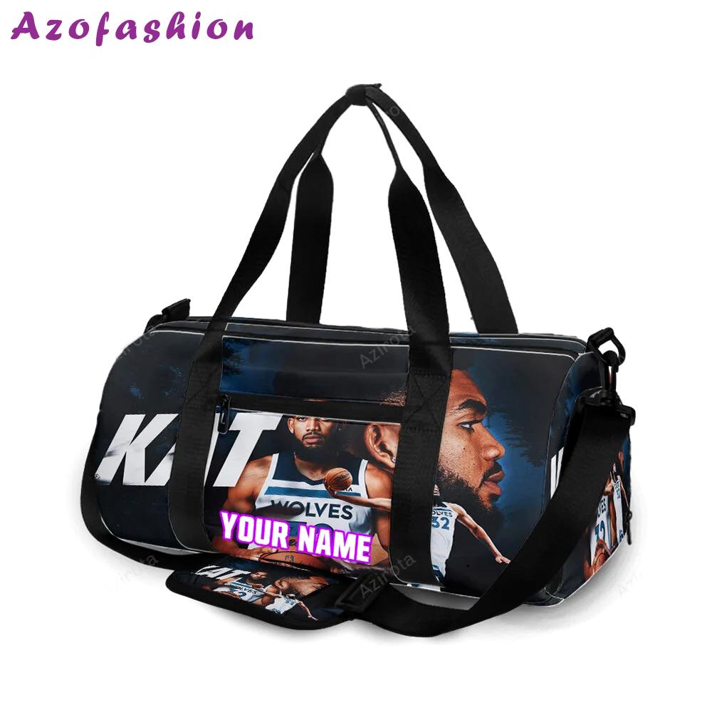 Minnesota timberwolves 32 karl anthony towns v31 personalized name travel bag gym bag 1770 Travel Bag