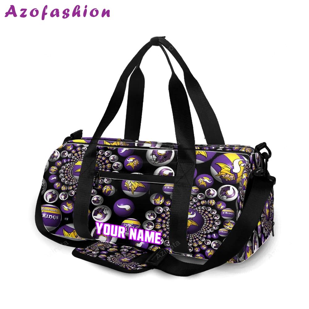 Minnesota vikings emblem ball personalized name travel bag gym bag 2158 Travel Bag