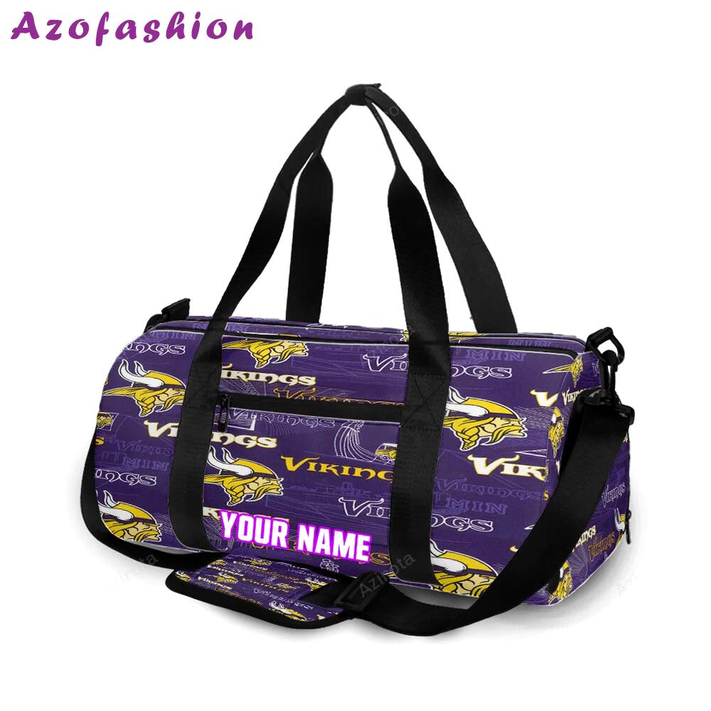 Minnesota vikings emblem v13 personalized name travel bag gym bag 1760 Travel Bag