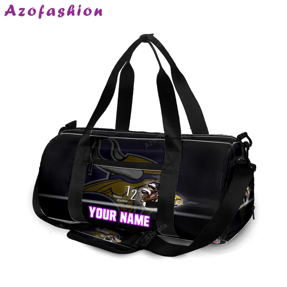 Minnesota vikings percy harvin 12 personalized name travel bag gym bag 2035 Travel Bag