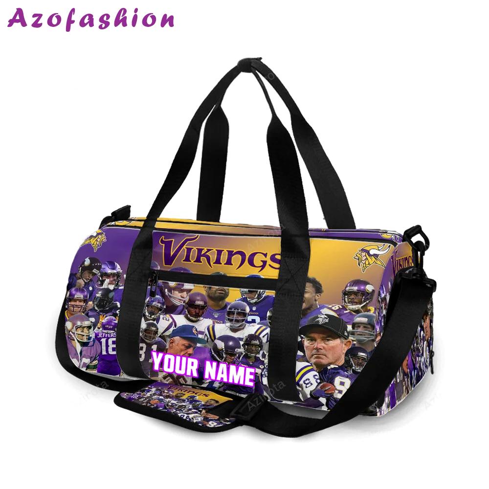 Minnesota vikings team v5 personalized name travel bag gym bag 1712 Travel Bag