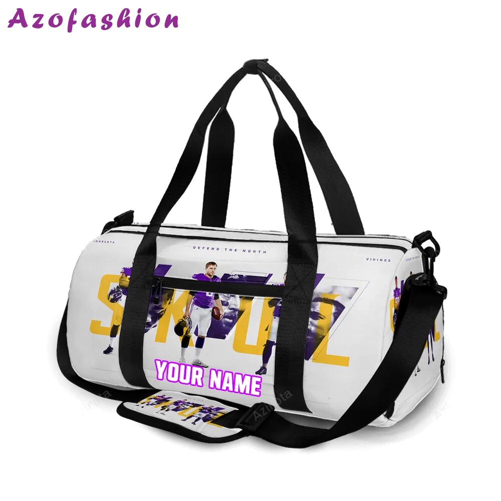 Minnesota vikings team v7 personalized name travel bag gym bag 1082 Travel Bag