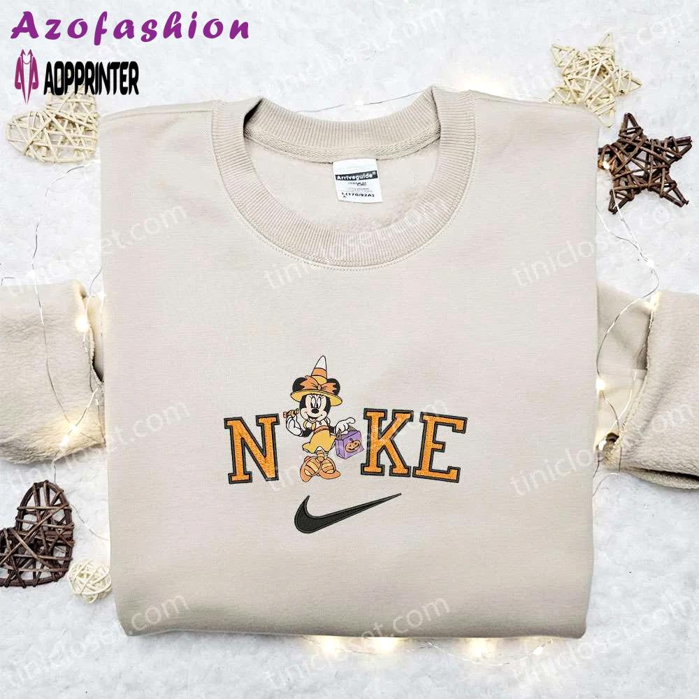 Minnie mouse trick or treat x nike embroidered sweatshirt: best halloween gift ideas Embroidered Shirt