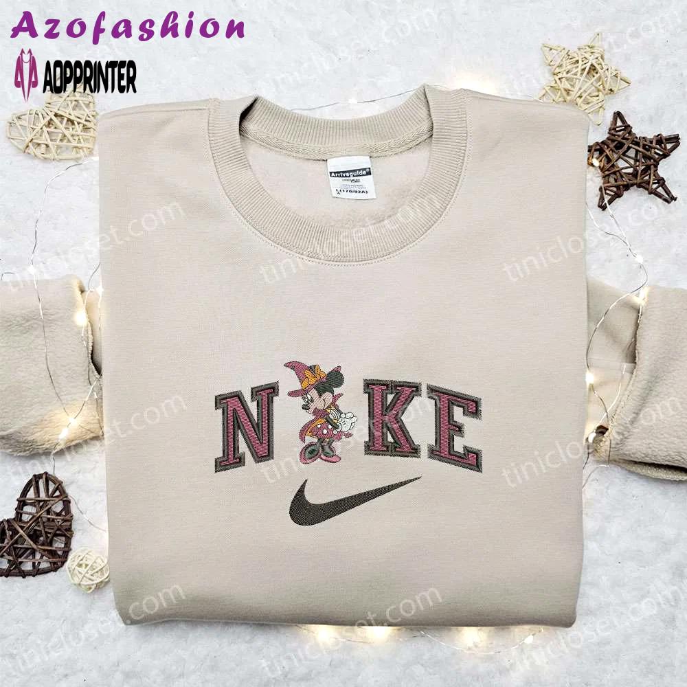 Minnie mouse x nike embroidered hoodie & shirt: best halloween gift ideas Embroidered Shirt