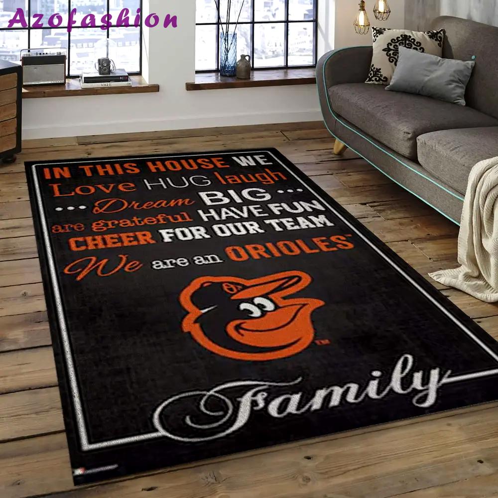 Mlb baltimore orioles baseball team logo rectangle area bo30 Rectangle Rug