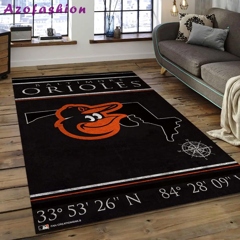 Mlb baltimore orioles baseball team logo rectangle area bo50 Rectangle Rug