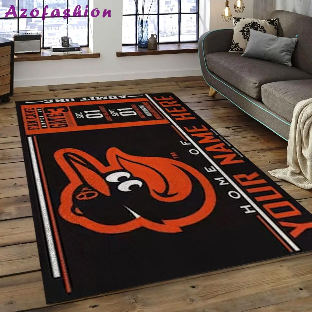 Mlb baltimore orioles baseball team logo rectangle area bo58 Rectangle Rug