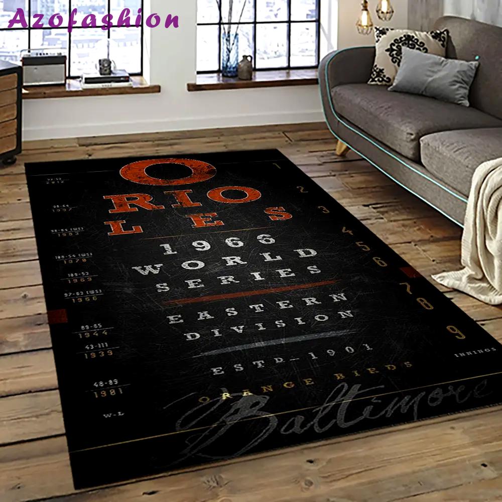 Mlb baltimore orioles baseball team logo sport carpet rectangle area rug for living room bor13 Rectangle Rug