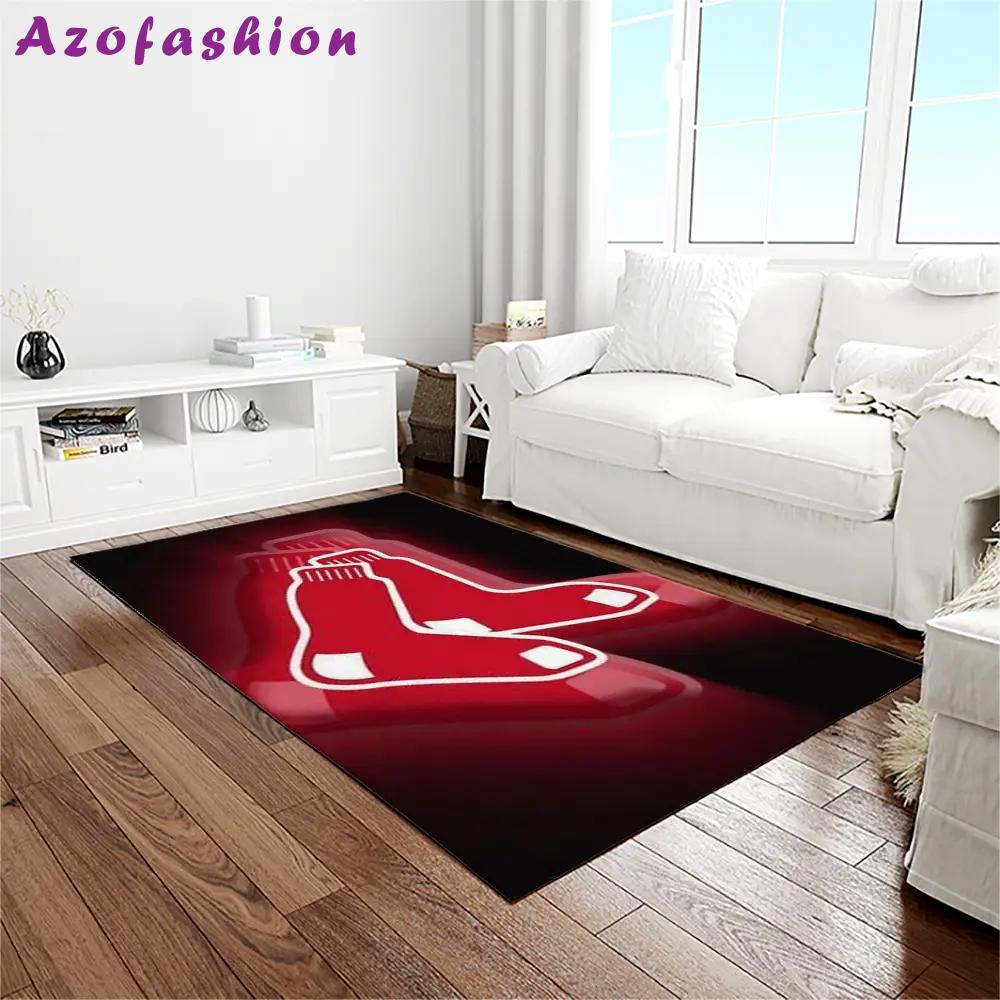 Mlb boston red sox baseball team logo rectangle area rug brs23 Rectangle Rug