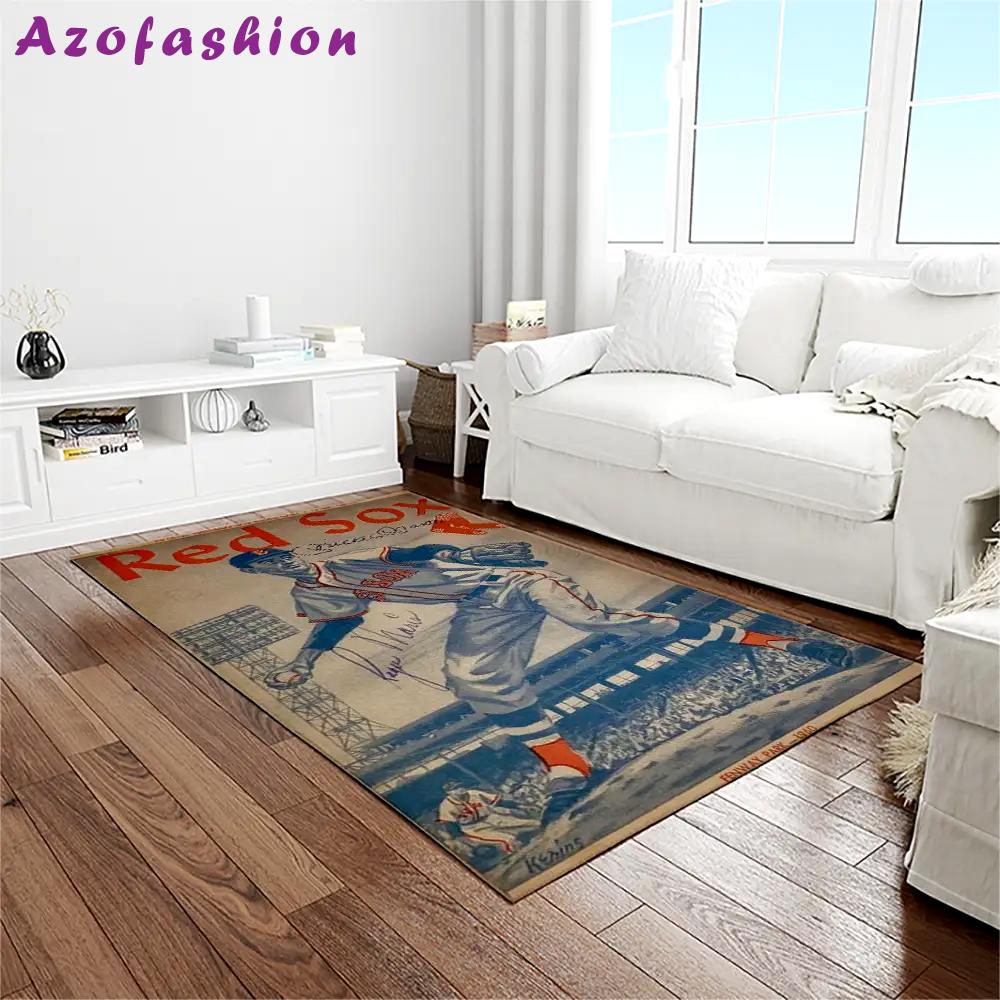 Mlb boston red sox baseball team logo rectangle area rug brs56 Rectangle Rug