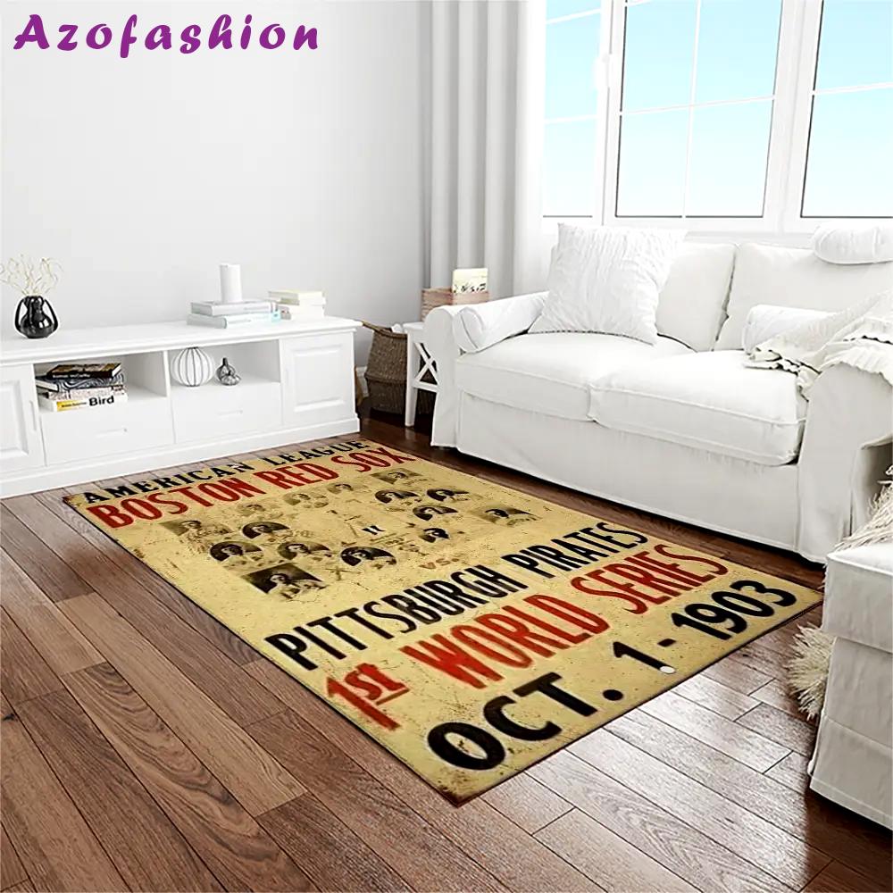 Mlb boston red sox baseball team logo rectangle area rug brs61 Rectangle Rug