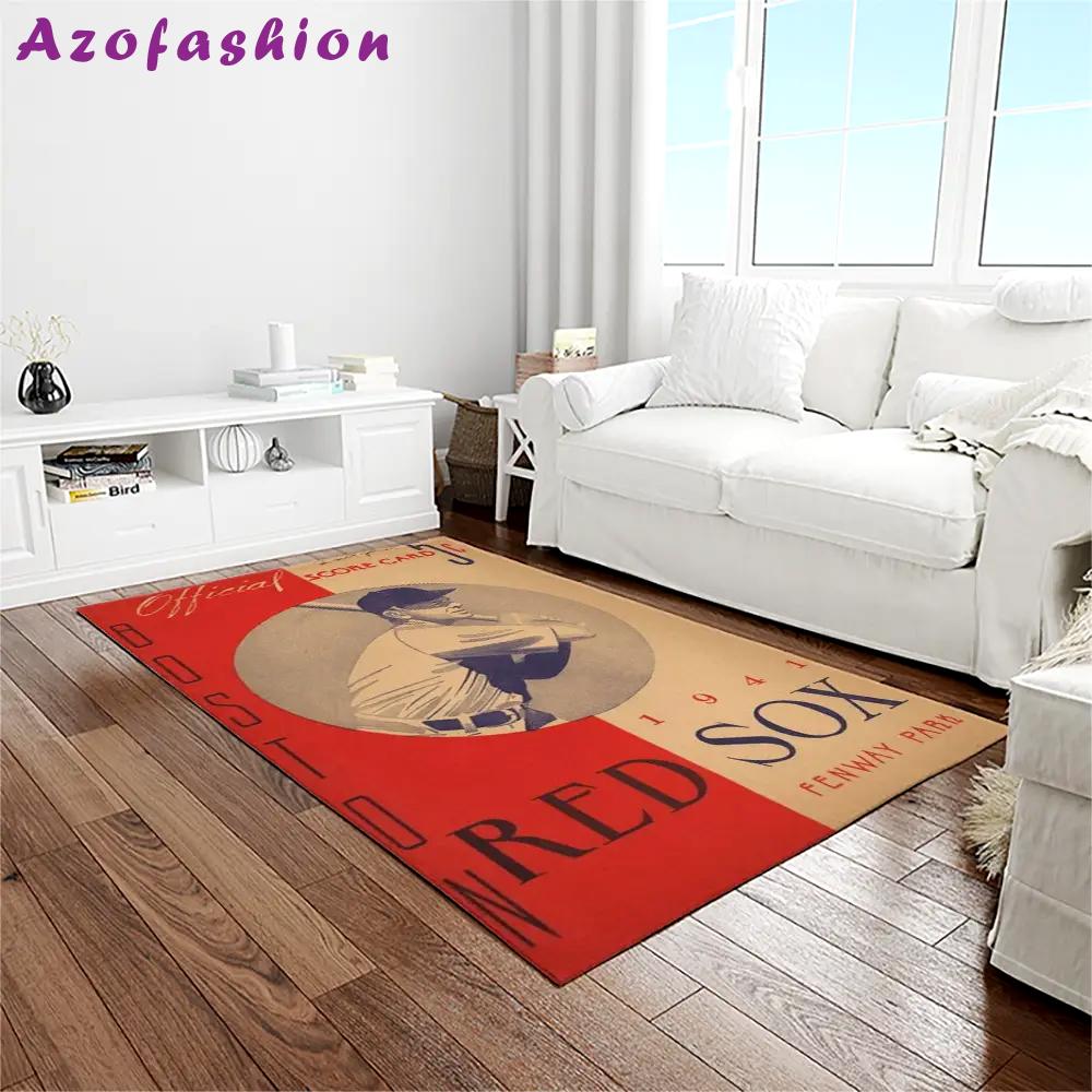 Mlb boston red sox baseball team logo rectangle area rug brs63 Rectangle Rug