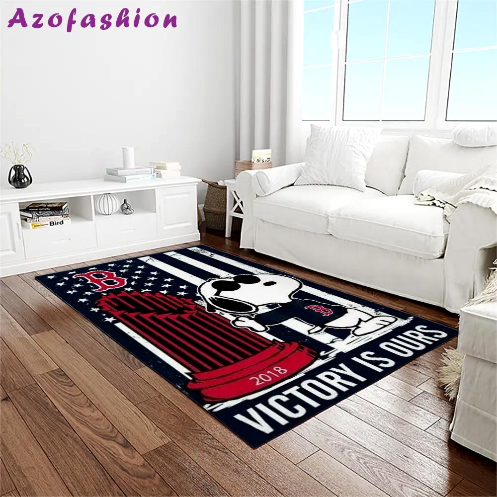 Mlb boston red sox baseball team logo rectangle area rug brs71 Rectangle Rug