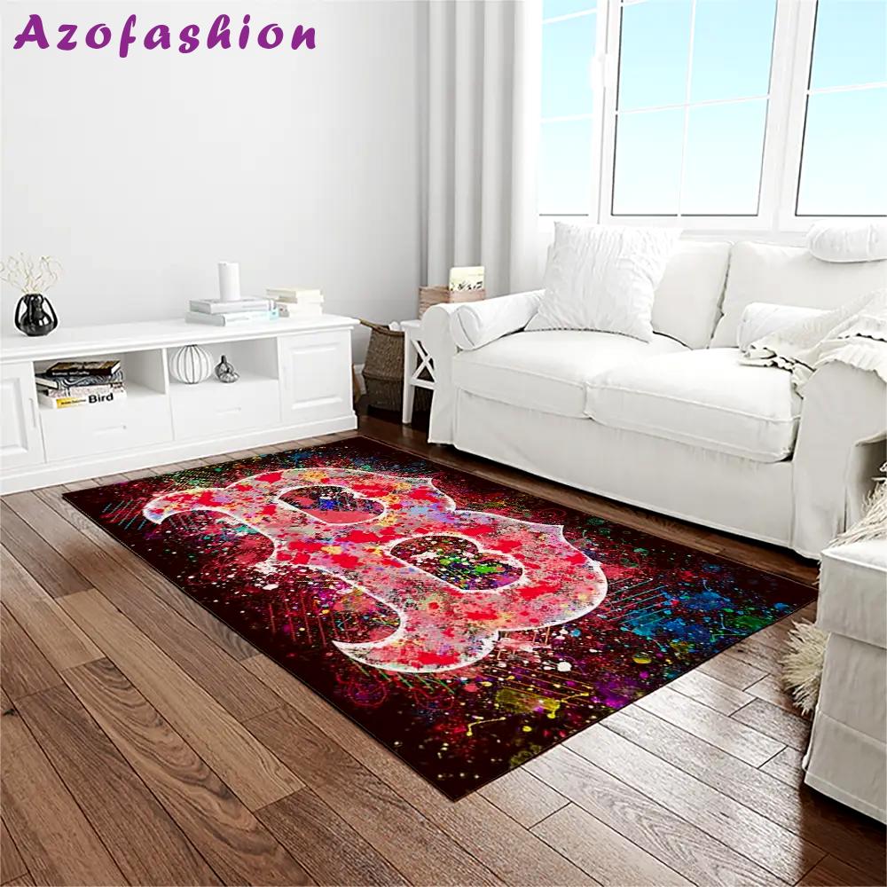 Mlb boston red sox baseball team logo rectangle area rug brs75 Rectangle Rug