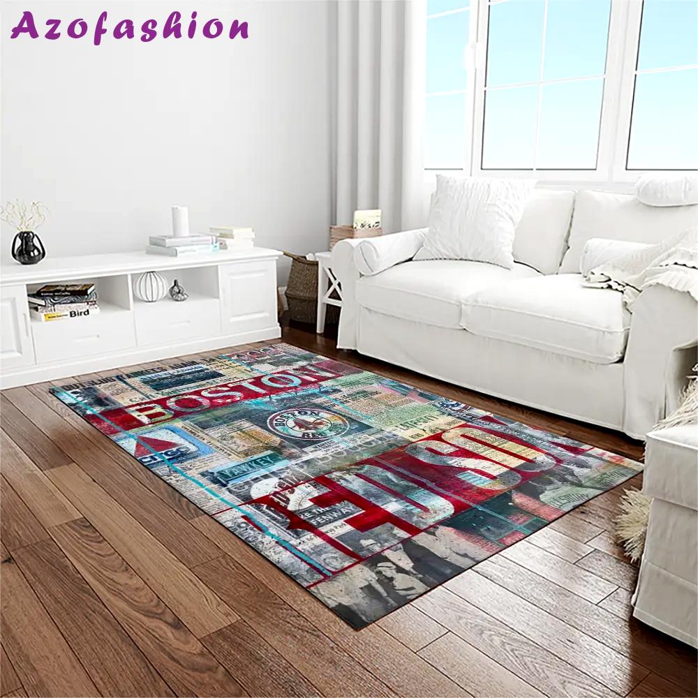 Mlb boston red sox baseball team logo rectangle area rug brs82 Rectangle Rug