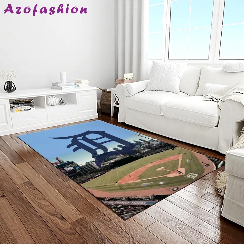 Mlb detroit tigers baseball team logo rectangle area rug dt27 Rectangle Rug