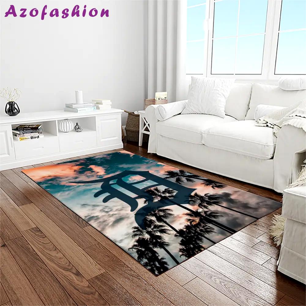 Mlb detroit tigers baseball team logo rectangle area rug dt34 Rectangle Rug