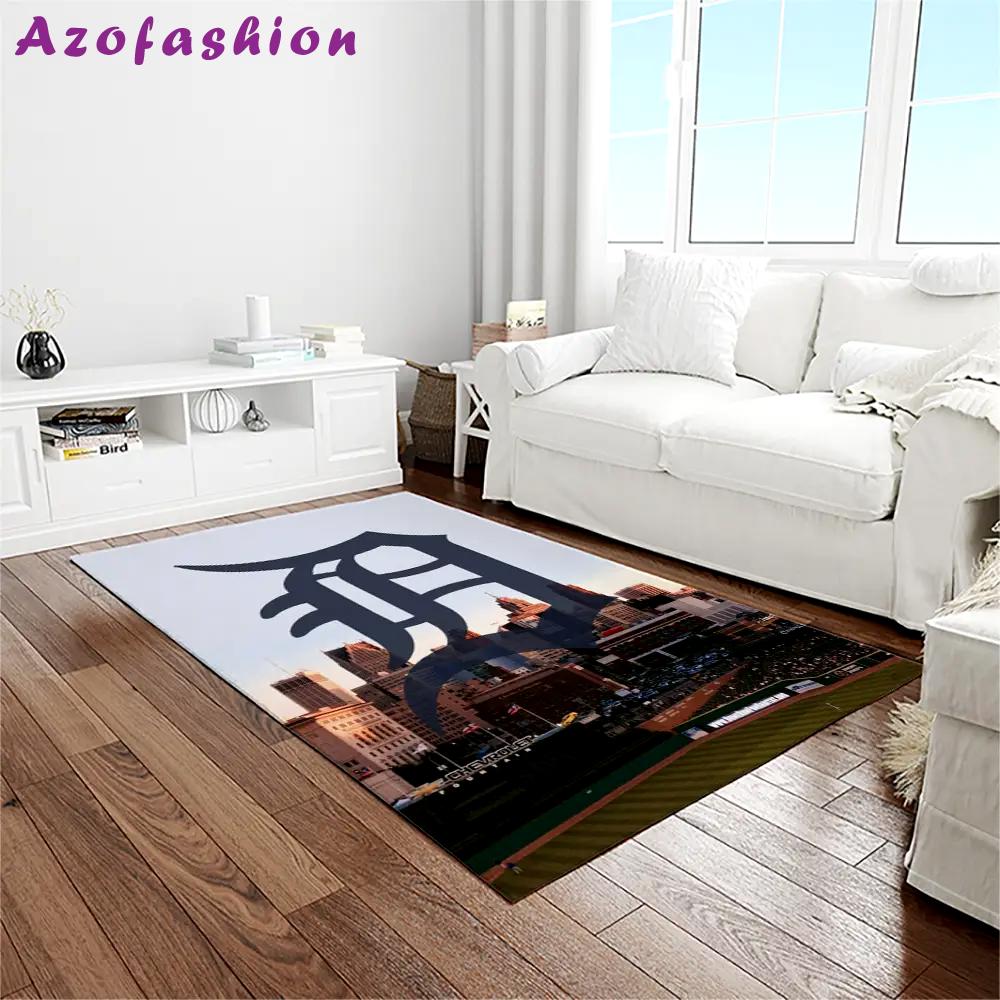 Mlb detroit tigers baseball team logo rectangle area rug dt35 Rectangle Rug