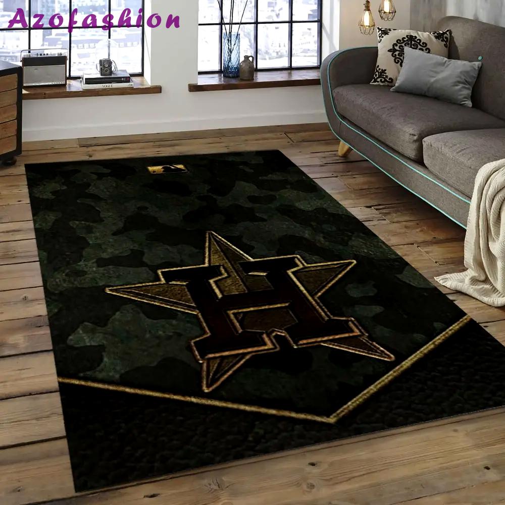 Mlb houston astros baseball team logo rectangle area ha09 Rectangle Rug
