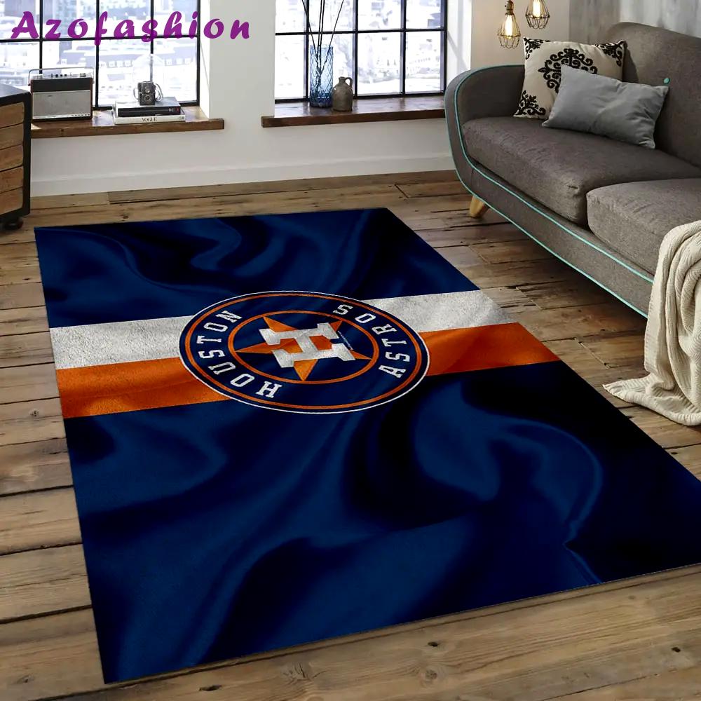 Mlb houston astros baseball team logo rectangle area ha26 Rectangle Rug