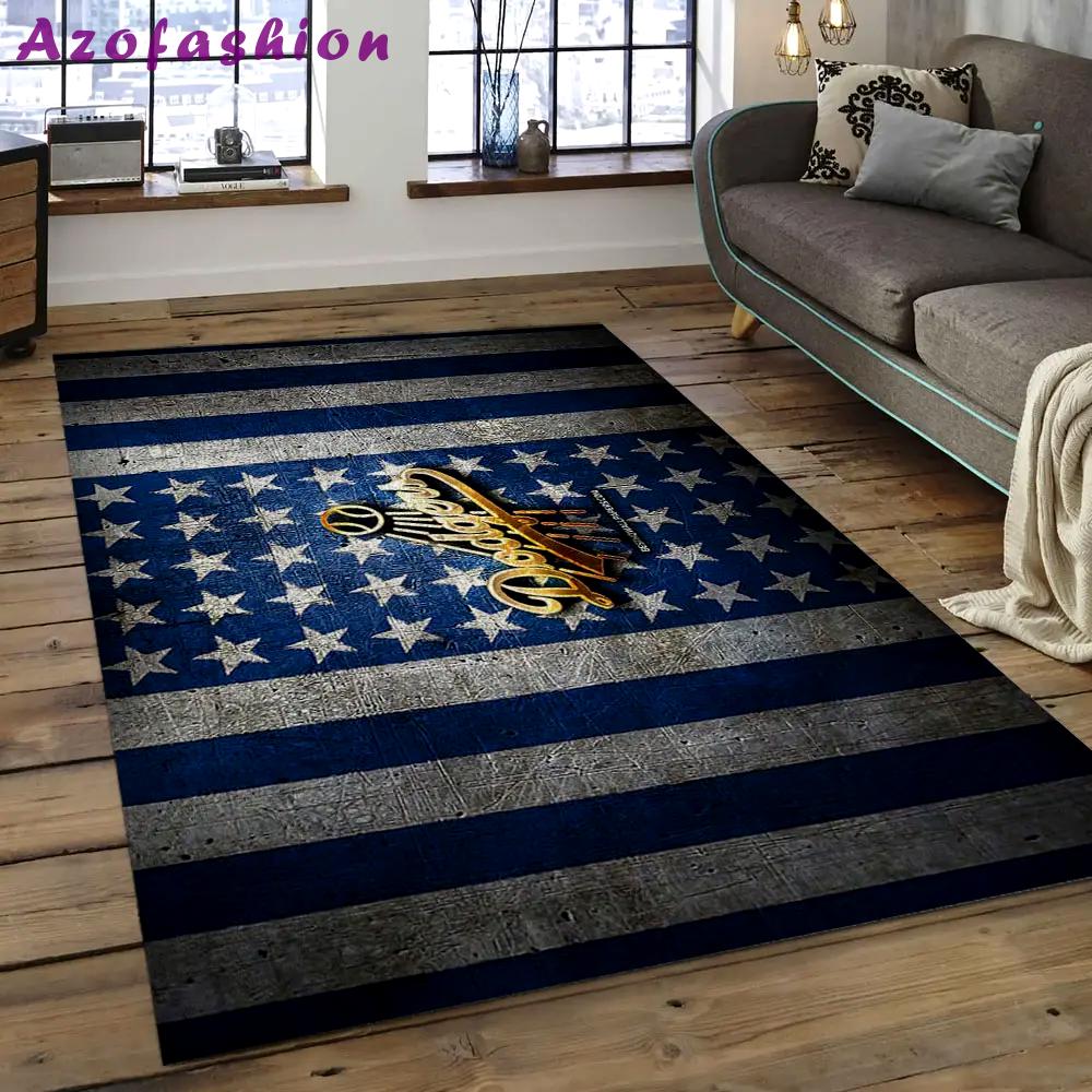 Mlb los angeles dodgers baseball team logo rectangle area lad01 Rectangle Rug