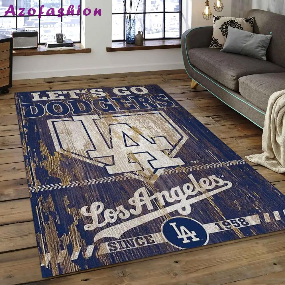 Mlb los angeles dodgers baseball team logo rectangle area lad29 Rectangle Rug