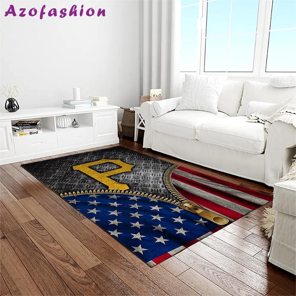 Mlb pittsburgh pirates baseball team logo rectangle area rug pp30 Rectangle Rug