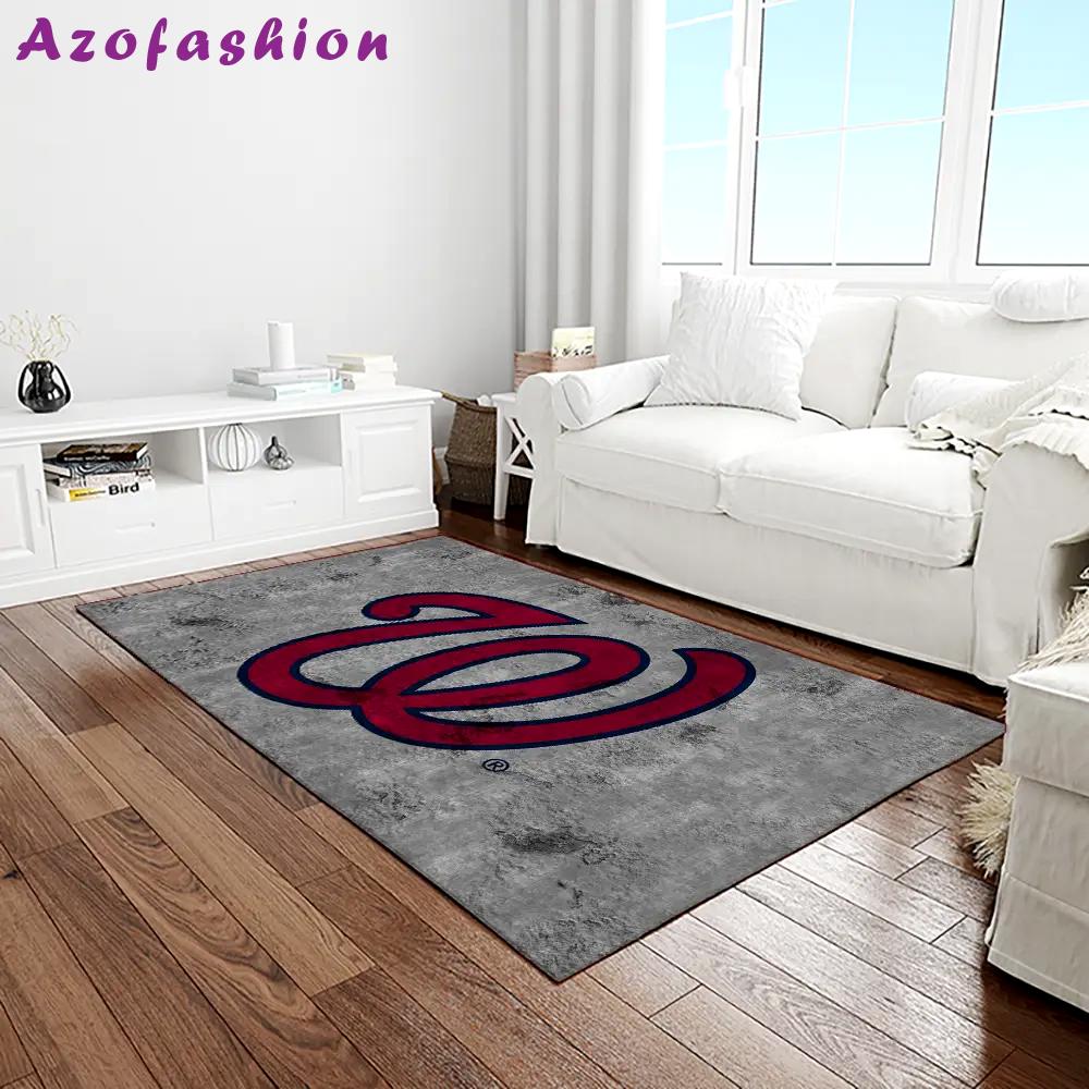 Mlb washington nationals baseball team logo rectangle area rug wn47 Rectangle Rug
