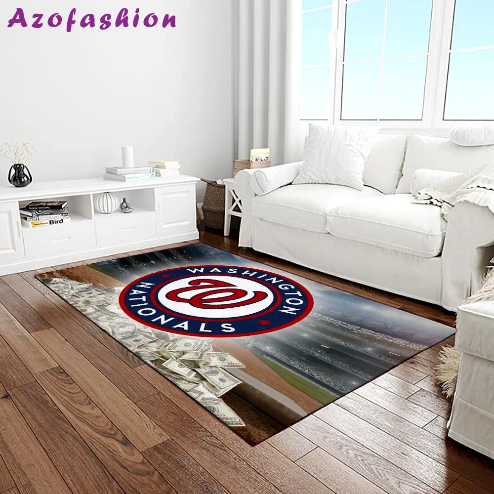 Mlb washington nationals baseball team logo rectangle area rug wn73 Rectangle Rug