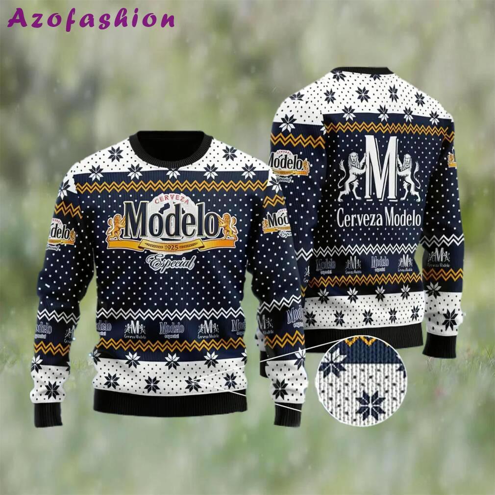 Modelo especial beer ugly christmas sweater, faux wool sweater, gifts for beer lovers, international beer day, best christmas gifts for 2022 ? prinvity Christmas Ugly Sweater