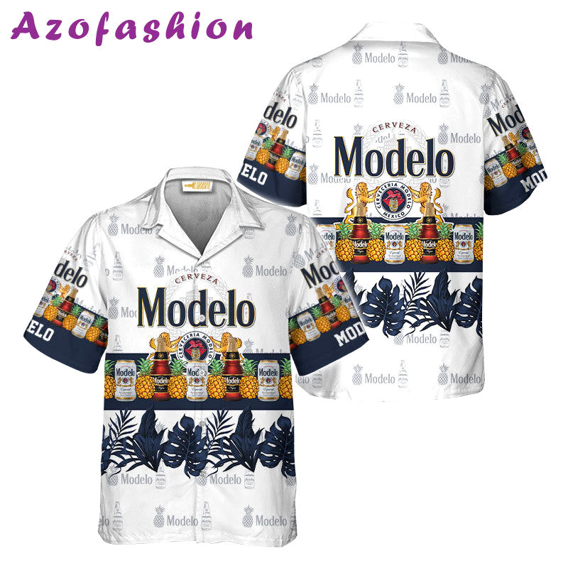 Modelo with pineapple hawaiian shirt Hawaii Shirt Shorts & Flip Flops