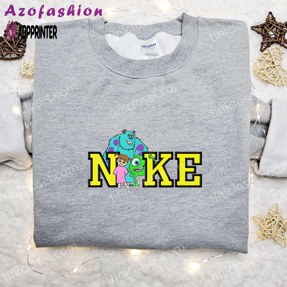 Monsters corporation x nike cartoon sweatshirt monsters inc embroidered shirt nike inspired Embroidered Shirt