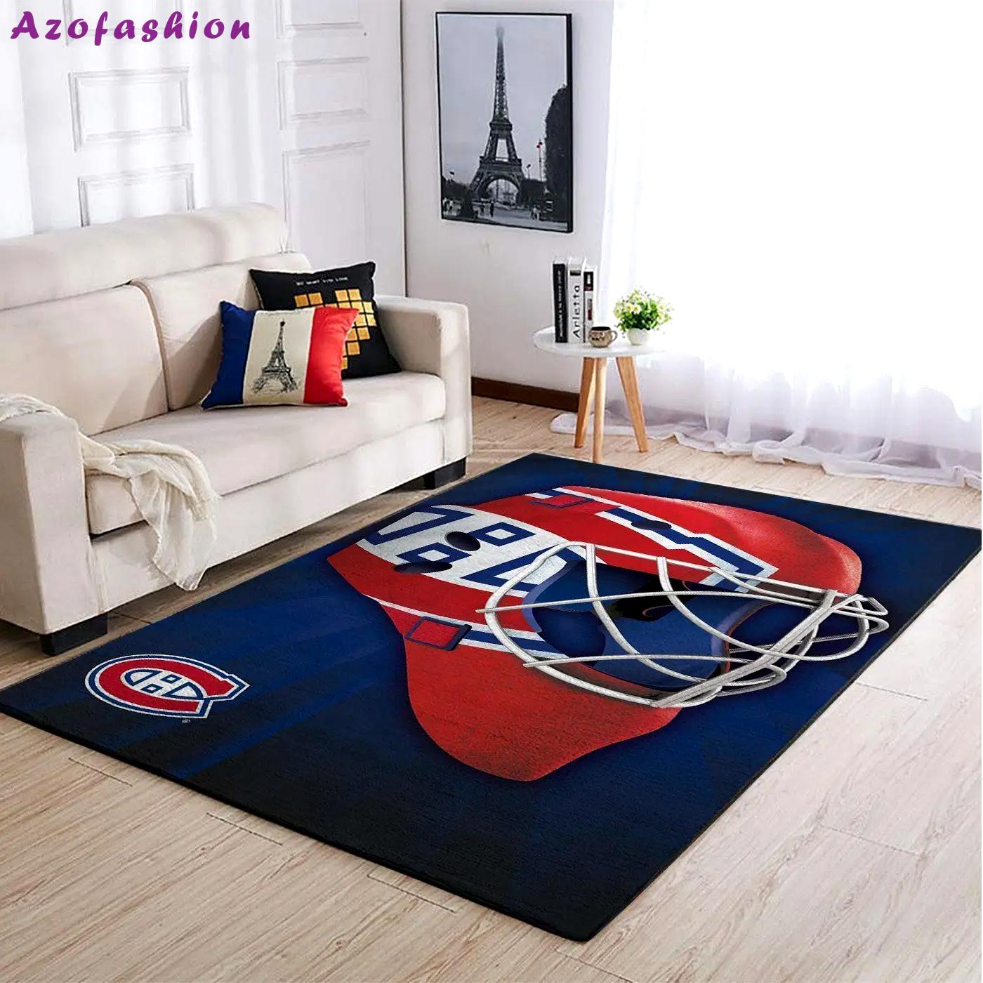 Montr‚©al canadiens nhl area rugs team logo mask style living room carpet sports rug regtangle carpet floor decor home decor Rectangle Rug