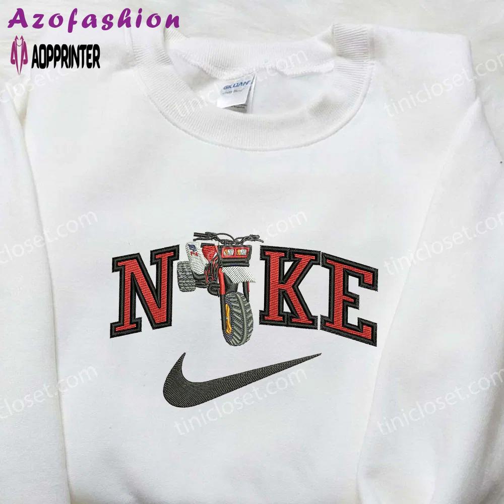 Motorbike x nike embroidered shirt: stylish transportation shirt Embroidered Shirt