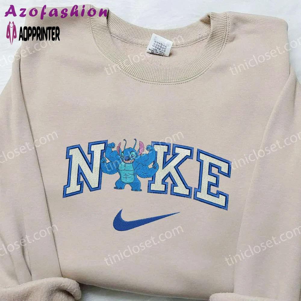 Muscle stitch x nike embroidered sweatshirt – lilo and stitch inspired shirt Embroidered Shirt