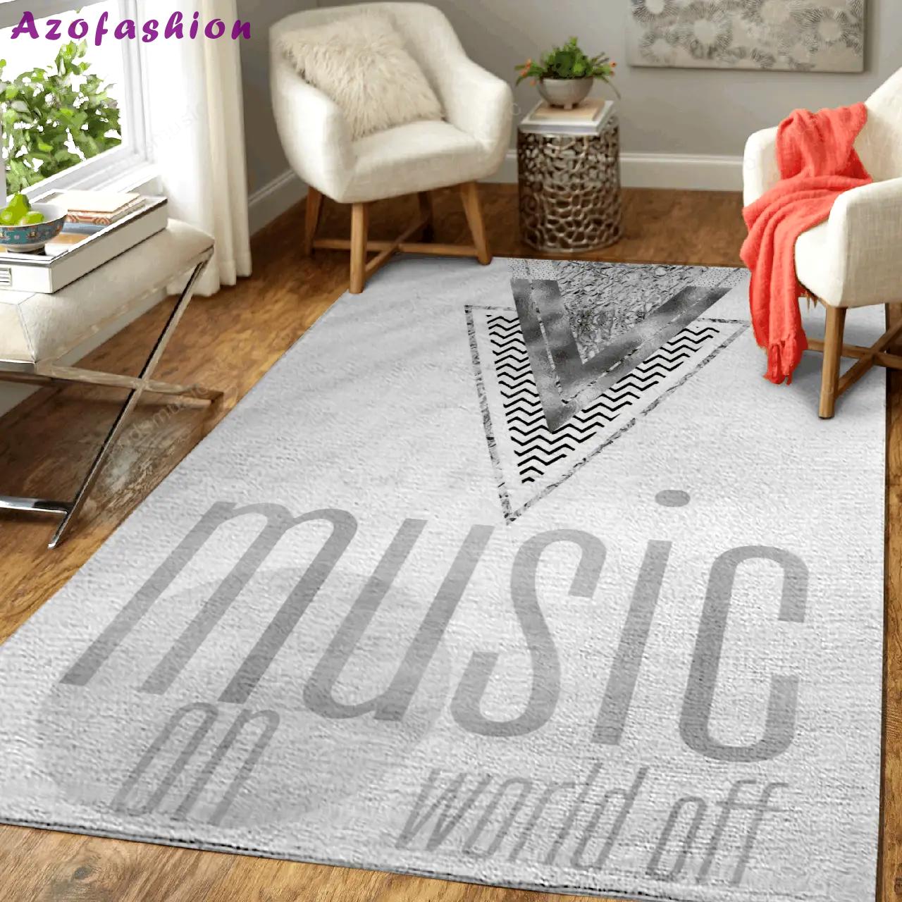 Music on world off true words art for fans area rug living room carpet rug regtangle carpet floor decor home decor Rectangle Rug