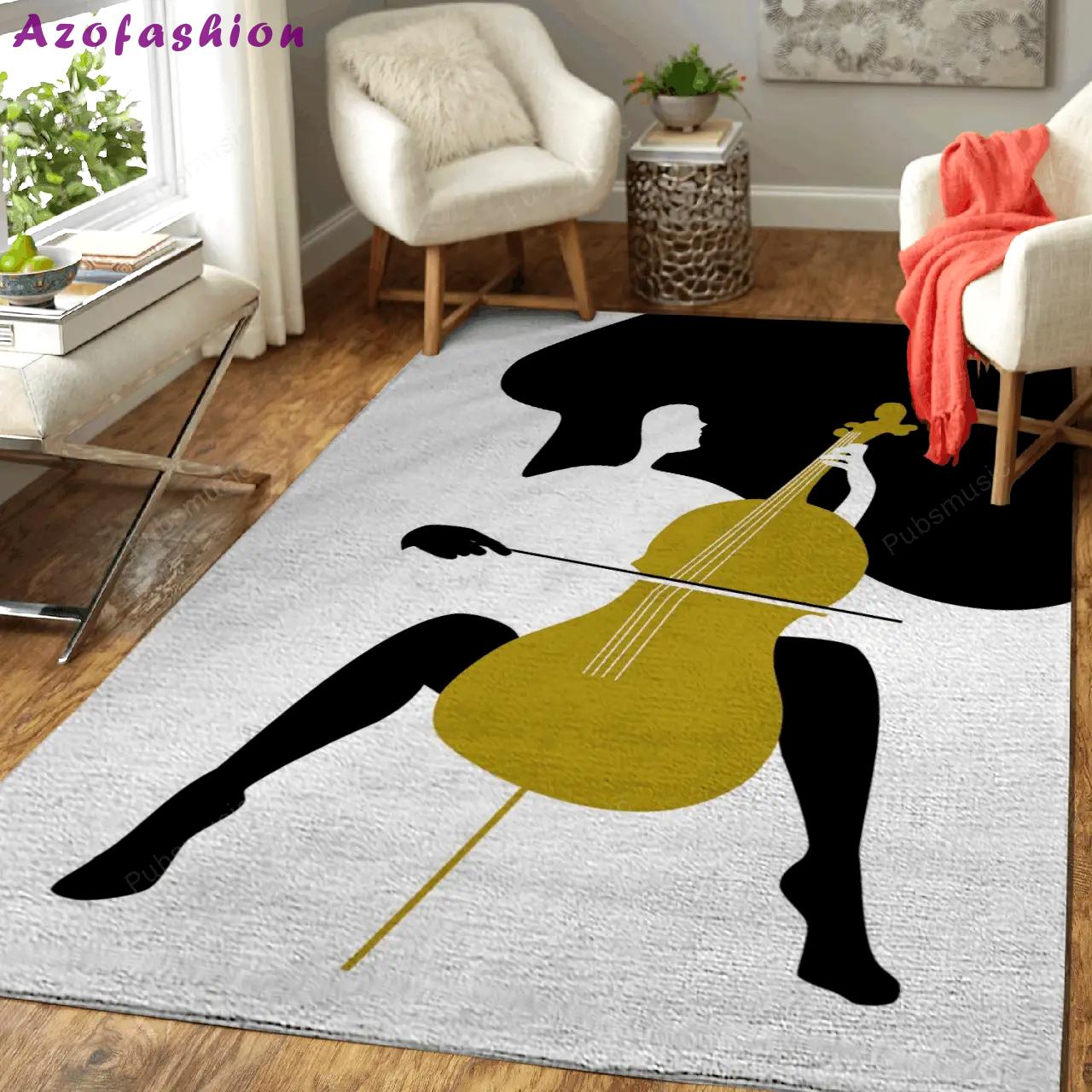 Music woman illustration art for fans area rug living room carpet rug regtangle carpet floor decor home decor Rectangle Rug