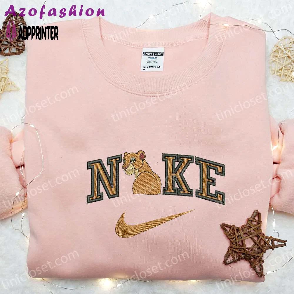 Nala x nike cartoon embroidered shirt: disney characters & nike inspired design Embroidered Shirt