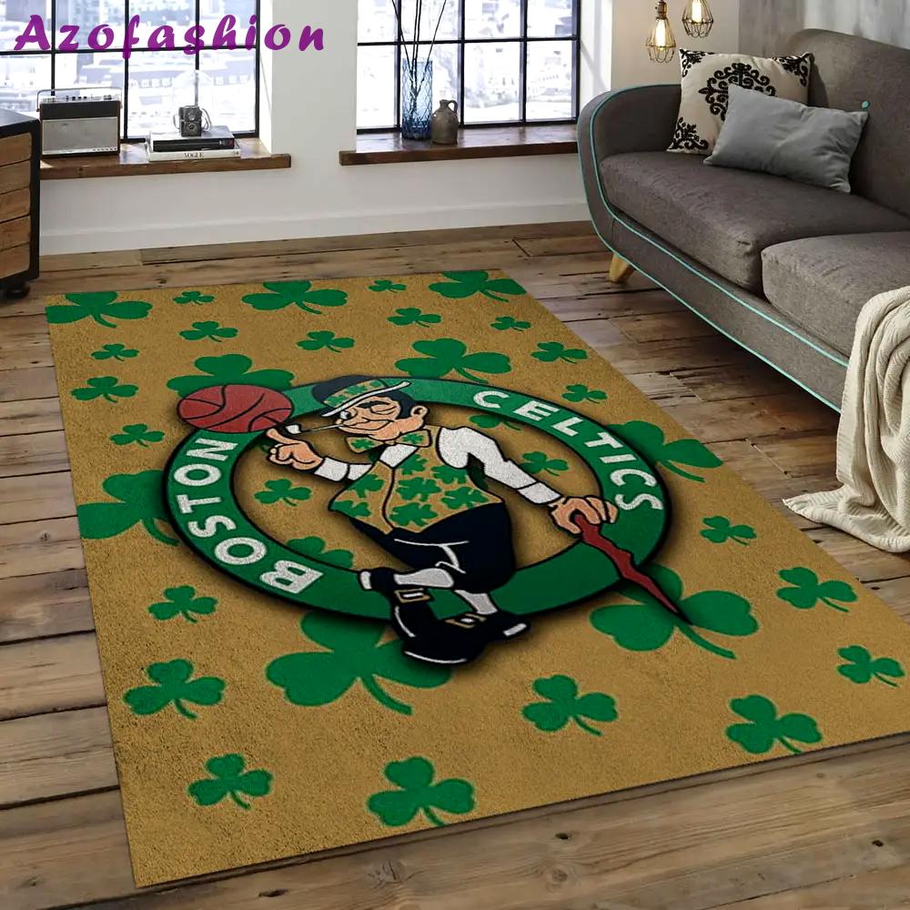 Nba boston celtics basketball legend team logo rectangle area bc02 Rectangle Rug